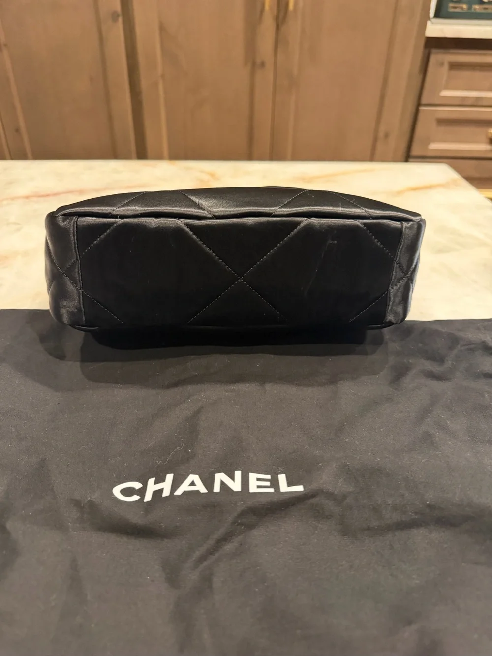 Chanel 19 - medium, satin Black, mixed hardware.